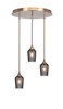 Empire 3 Light Cluster Pendalier In New Age Brass Finish (2183-NAB-4252)