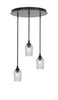 Empire 3 Light Cluster Pendalier In Matte Black Finish (2183-MB-4250)