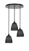 Empire 3 Light Cluster Pendalier In Matte Black Finish (2183-MB-4079)