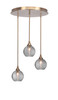 Empire 3 Light Cluster Pendalier In New Age Brass Finish (2183-NAB-5122)