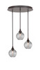 Empire 3 Light Cluster Pendalier In Dark Granite Finish (2183-DG-5120)