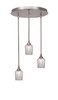 Empire 3 Light Cluster Pendalier In Brushed Nickel Finish (2183-BN-4283)