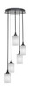 Empire 5 Light Cluster Pendalier In Matte Black Finish (2145-MB-531)