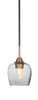 Paramount 1 Light Mini Pendant In Matte Black And Brass Finish (3401-MBBR-4812)