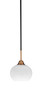 Paramount 1 Light Mini Pendant In Matte Black & Brass (3401-MBBR-212)