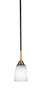 Paramount 1 Light Mini Pendant In Matte Black & Brass (3401-MBBR-460)