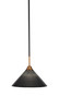 Paramount 1 Light Mini Pendant In Matte Black & Brass (3401-MBBR-4009)