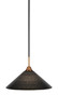 Paramount 1 Light Mini Pendant In Matte Black & Brass (3401-MBBR-4019)