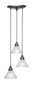 Europa 3 Light Cluster Pendalier In Matte Black (28-MB-451)
