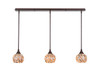 3 Light Linear Pendalier In Bronze (36-BRZ-407)