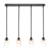 Edge 4 Light Linear Pendalier In Espresso (1156-ES-300)