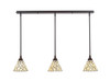 3 Light Linear Pendalier In Dark Granite (36-DG-9115)