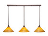 3 Light Linear Pendalier In Bronze (36-BRZ-444)