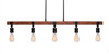 Portland 4 Light Bath Bar In Painted Wood-Look Metal & Dark Granite (1135-AT18)