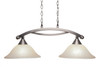 Bow 2 Light Island In Brushed Nickel (872-BN-523)
