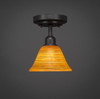 Vintage 1 Light Semi-Flush In Dark Granite (280-DG-454)