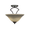 Zilo 2 Light Semi-Flush In Dark Granite (563-DG-604)