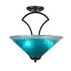 Zilo 3 Light Semi-Flush In Dark Granite (565-DG-715)