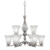 Revo 9 Light Chandelier In Aged Silver (249-AS-729)