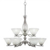 Revo 9 Light Chandelier In Aged Silver (249-AS-7145)