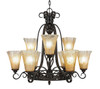 Elegante 9 Light Chandelier In Dark Granite (869-DG-720)