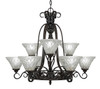 Elegante 9 Light Chandelier In Dark Granite (869-DG-451)