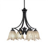 Zilo 4 Light Chandelier In Matte Black (568-MB-1025)