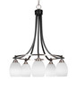 Paramount 5 Light Chandelier In Matte Black & Brushed Nickel (3415-MBBN-615)