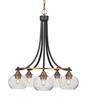 Paramount 5 Light Chandelier In Matte Black & Brass (3415-MBBR-202)