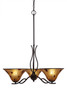 Revo 3 Light Chandelier In Dark Granite (243-DG-703)