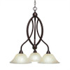 Bow 3 Light Chandelier In Bronze (263-BRZ-513)