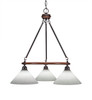 Blacksmith 3 Light Chandelier In Painted Wood-Look & Dark Granite (1766-314)