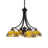 Zilo 4 Light Chandelier In Matte Black (568-MB-9465)