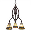 Bow 3 Light Chandelier In Bronze (263-BRZ-9735)