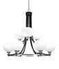 Paramount 9 Light Chandelier In Matte Black & Brushed Nickel (3409-MBBN-212)