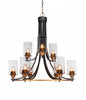 Paramount 9 Light Chandelier In Matte Black & Brass (3409-MBBR-300)