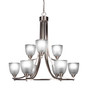 Paramount 9 Light Chandelier In Brushed Nickel (3409-BN-500)