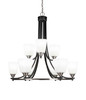 Paramount 9 Light Chandelier In Matte Black & Brushed Nickel (3409-MBBN-460)