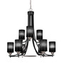 Paramount 9 Light Chandelier In Matte Black & Brushed Nickel (3409-MBBN-4069)