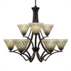 Zilo 9 Light Chandelier In Dark Granite (569-DG-7185)