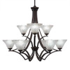 Zilo 9 Light Chandelier In Dark Granite (569-DG-751)