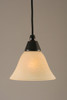 Cord Mini Pendant Shown In Black Copper Finish With 7" Amber Marble Glass (22-BC-503)