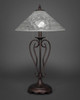 Olde Iron Table Lamp Shown In Bronze Finish With 16" Italian Bubble Glass (42-BRZ-411)