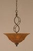 Jazz Pendant With 3 Bulbs Shown In Bronze Finish With 20" Tiger Glass (234-BRZ-53819)