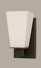 Apollo Wall Sconce Shown In Dark Granite Finish With 5" Square White Linen Glass (581-DG-671)