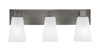Apollo 3 Light Bath Bar Shown In Graphite Finish With 5" Square White Linen Glass (583-GP-671)