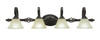 Elegant?? 4 Light Bath Bar Shown In Dark Granite Finish With 7" Amber Marble Glass (164-DG-503)