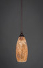 Stem Mini Pendant With Hang Straight Swivel Shown In Bronze Finish With 5.5??Ñ Gold Fusion Glass (23-BRZ-417)