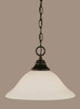 Chain Hung Pendant Shown In Matte Black Finish With 12" White Linen Glass (10-MB-614)