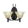 Capri 2 Light Wall Sconce Shown In Dark Granite Finish With 7" Amber Marble Glass (590-DG-503)